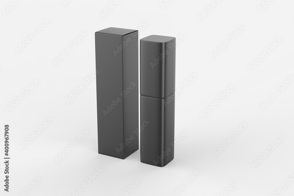 Lip Gloss Mockup with cardboard packaging box isolated on white background. Copy space for creative design and logo. Luxurious beauty product for lip skin care. Lip Gloss Mockup with cardboard packaging box isolated on white background. Copy space for creative design and logo. Luxurious beauty product for lip skin care.