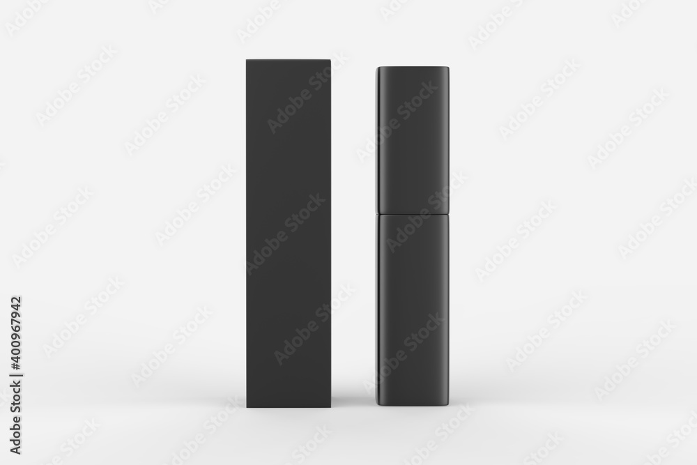 Lip Gloss Mockup with cardboard packaging box isolated on white background. Copy space for creative design and logo. Luxurious beauty product for lip skin care. Lip Gloss Mockup with cardboard packaging box isolated on white background. Copy space for creative design and logo. Luxurious beauty product for lip skin care.