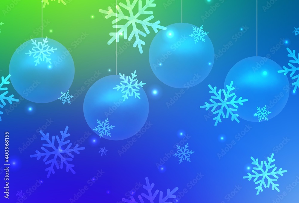 Light Blue, Green vector pattern in Christmas style. Light Blue, Green vector pattern in Christmas style.