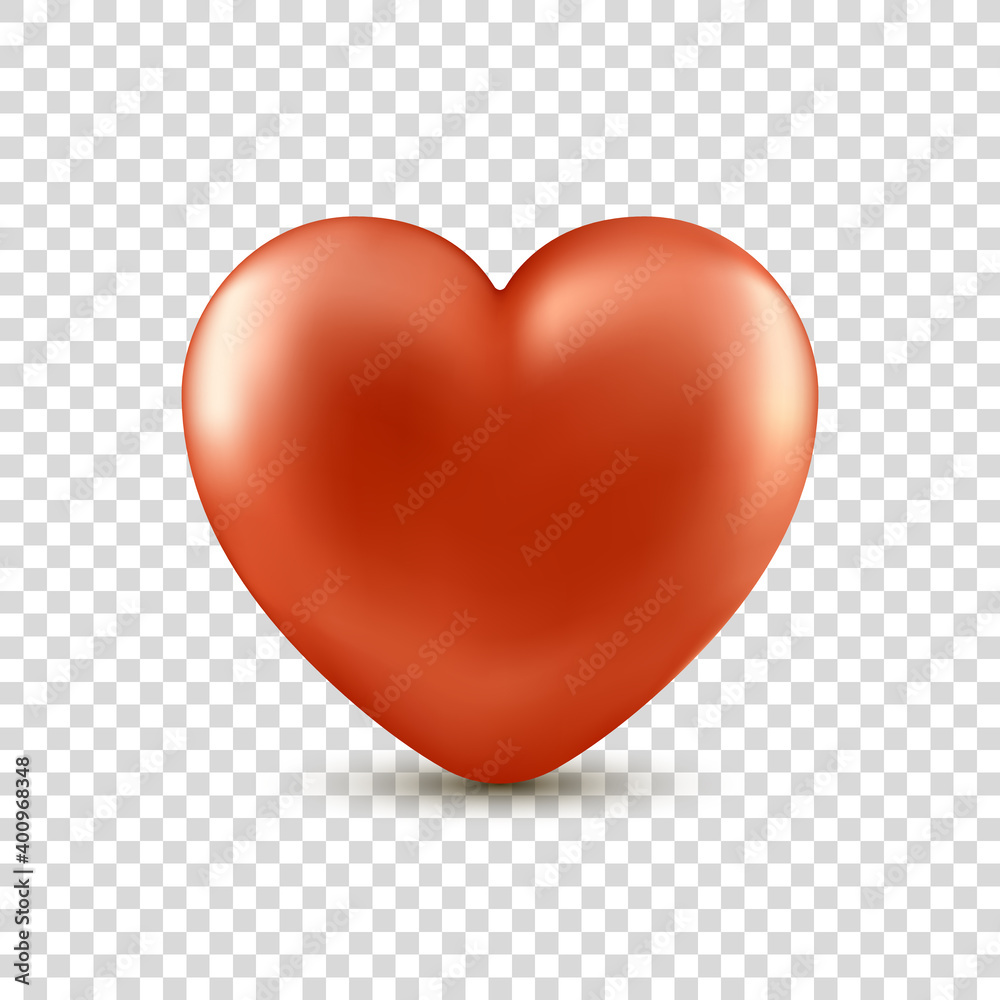 Vector realistic red heart isolated on transparent background. Decorative design element for Valentine's Day, love card, wedding. Vector realistic red heart isolated on transparent background. Decorative design element for Valentine's Day, love card, wedding.