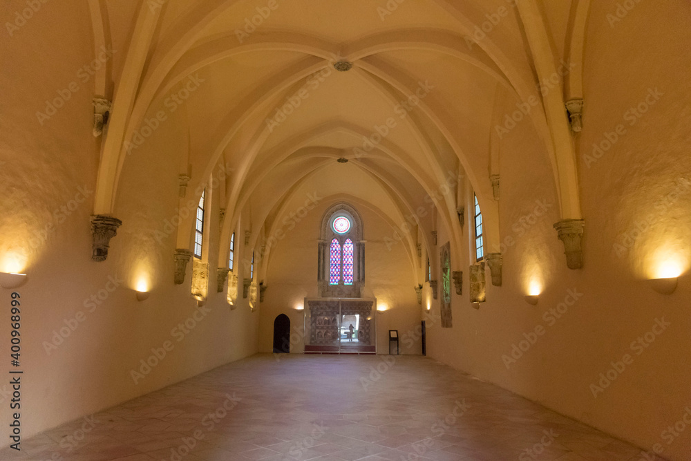 Interior of an old Piedra monastery in Nuevalos, Zaragoza, Spain