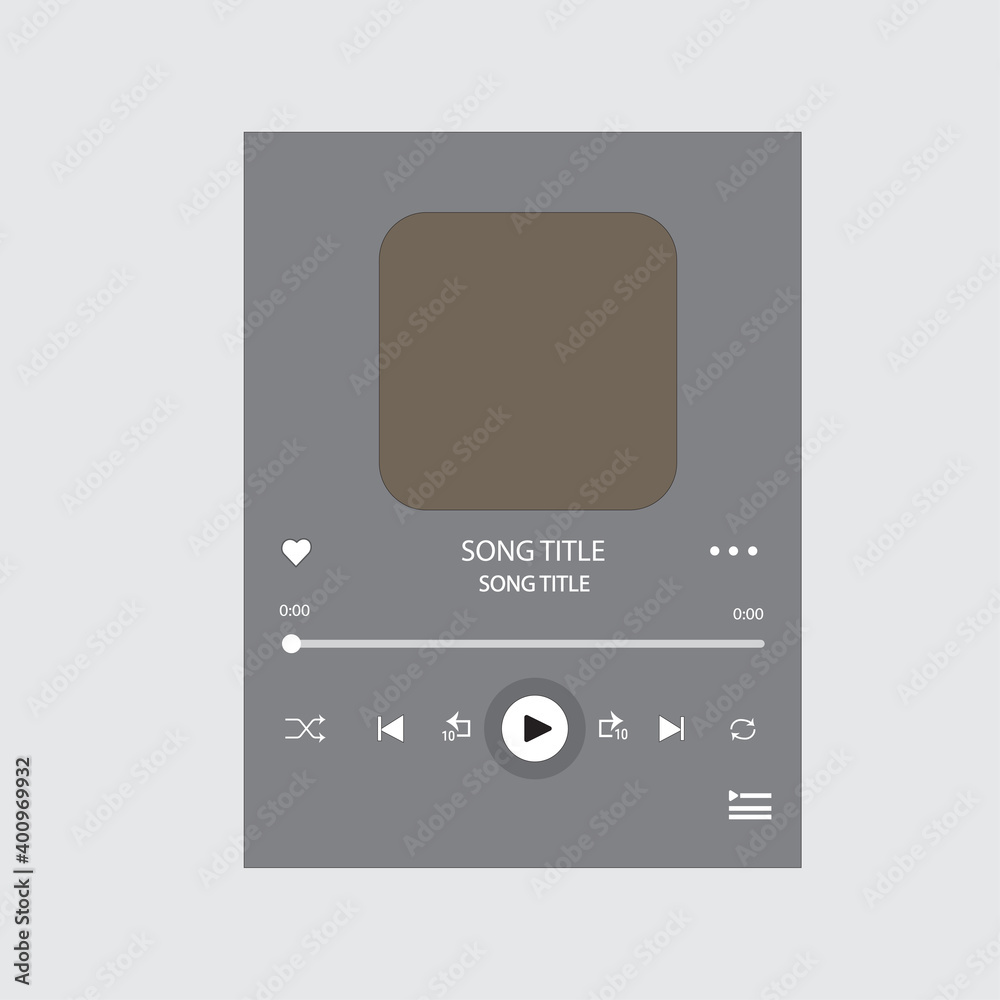 Template Music Player For Handphone Spotify Template Stock Vector Template Music Player For Handphone Spotify Template Stock Vector
