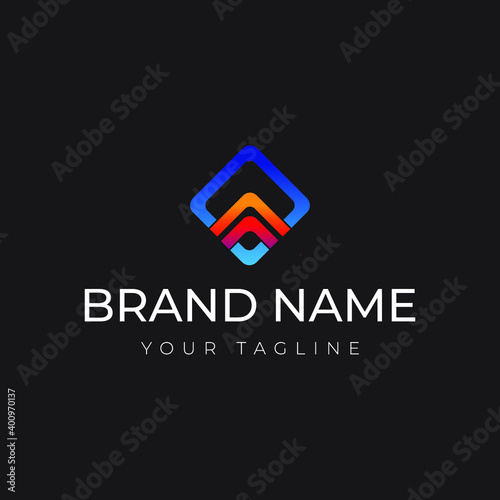 modern elegant letter A logo. technology company. mark shape vector