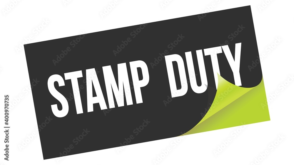 Obraz premium STAMP DUTY text on black green sticker stamp.