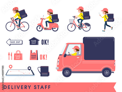 flat type Bun hair mom_Delivery staff
