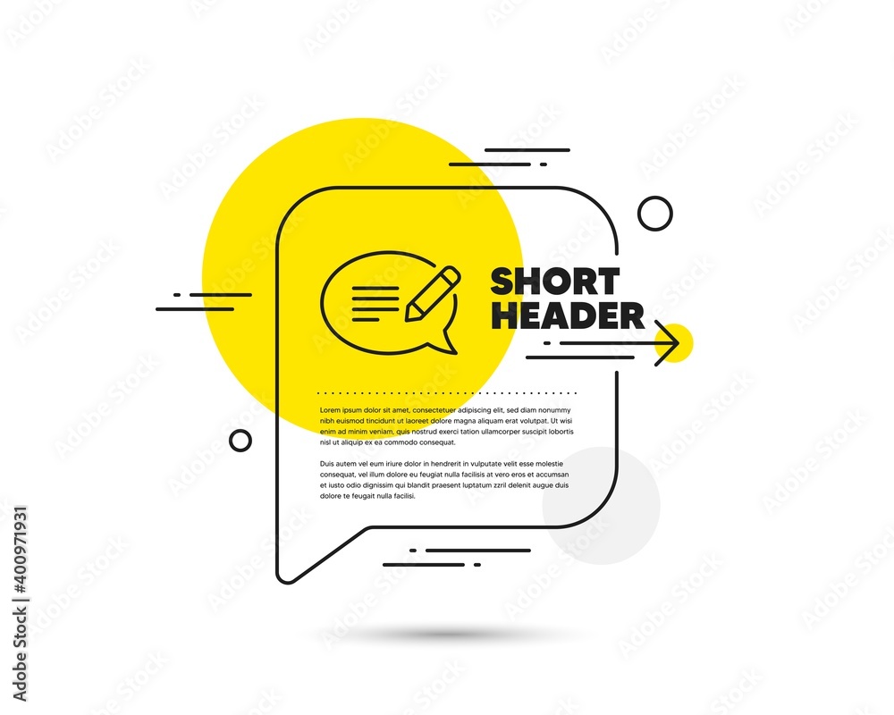Message chat line icon. Speech bubble vector concept. Speech bubble sign. Feedback symbol. Message line icon. Abstract bubble balloon badge. Vector Message chat line icon. Speech bubble vector concept. Speech bubble sign. Feedback symbol. Message line icon. Abstract bubble balloon badge. Vector