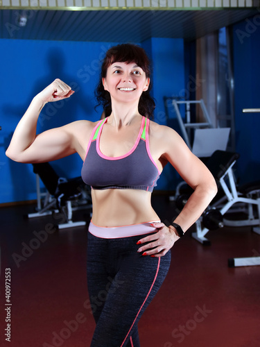 athletic woman in training in the club