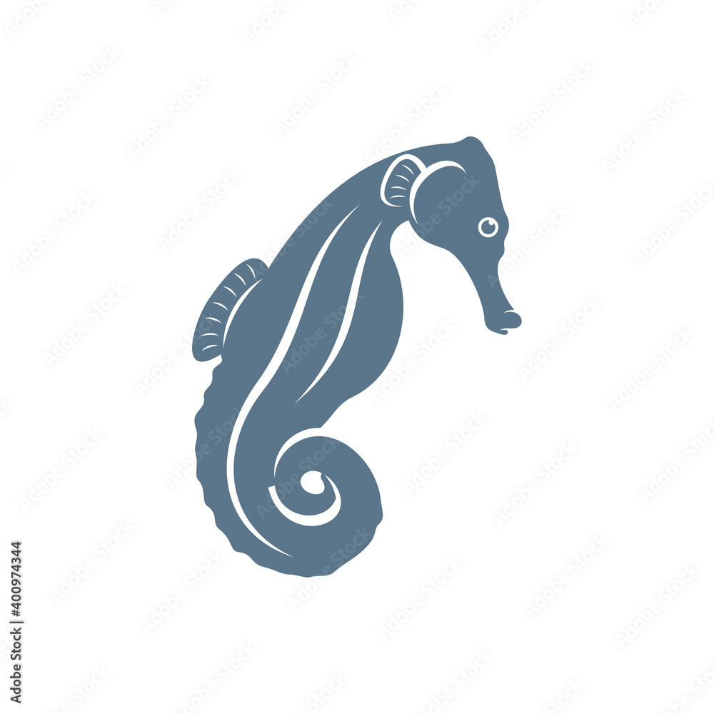Obraz premium Seahorses logo vector, Creative Seahorses logo design concepts template, icon symbol, illustration