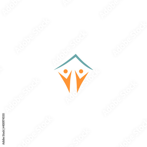 Free Download 2 Person under Roof sign, symbol, logo, artwork on white - GFXLoad