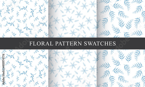 Beautiful floral pattern swatches collection. Floral pattern set for textile, fabric, wallpaper, cover and for other print works.