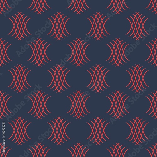 seamless ornament with pointed and rounded intersecting shapes
