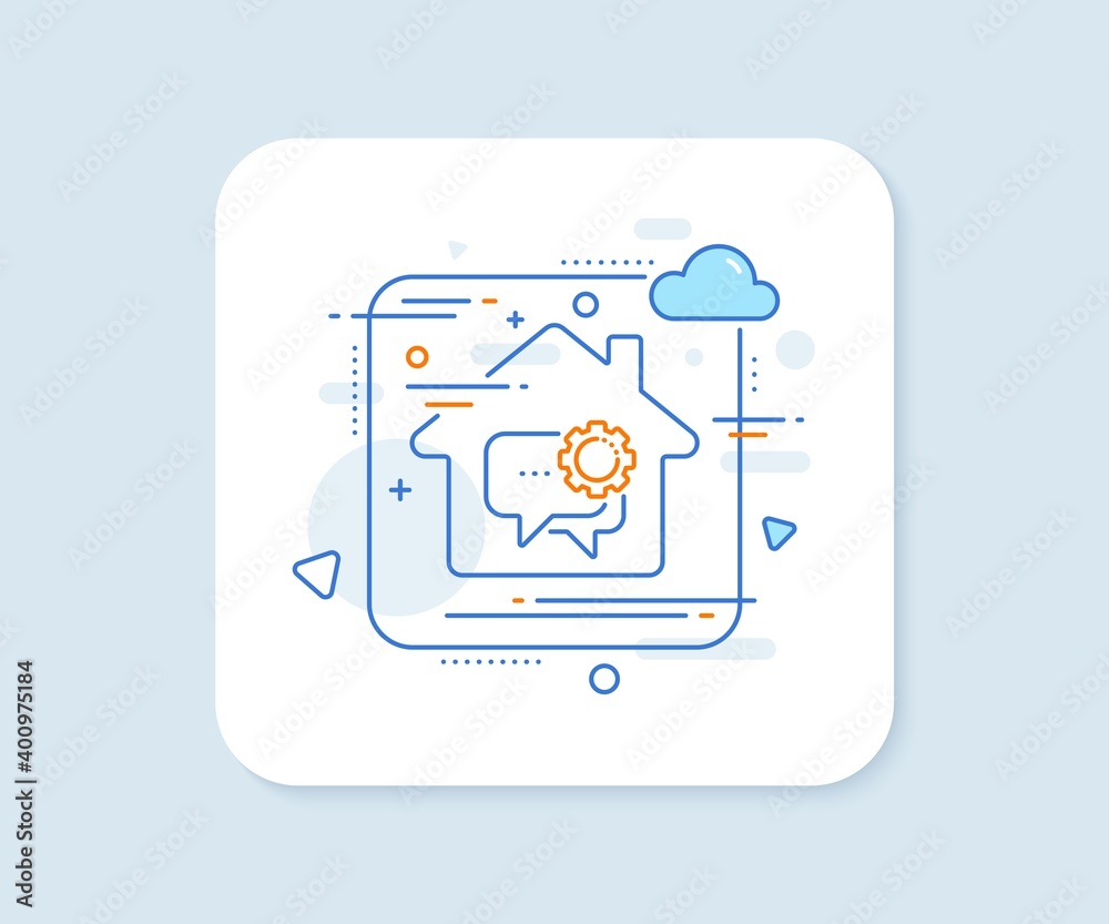 Employees messenger line icon. Abstract vector button. Speech bubble sign. Chat message symbol. Employees messenger line icon. Home concept badge. Vector Employees messenger line icon. Abstract vector button. Speech bubble sign. Chat message symbol. Employees messenger line icon. Home concept badge. Vector