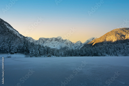 Winter at Fusine lake  Italy