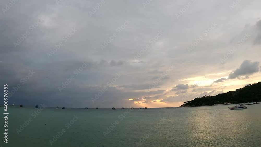 Sunset landscape at over the coastline in the island Sunset landscape at over the coastline in the island