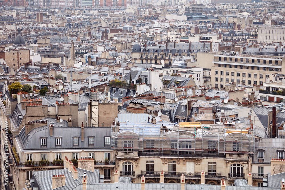 Panoramic view of Paris from Arc de Triomphe, center of Paris. Panoramic view of Paris from Arc de Triomphe, center of Paris.