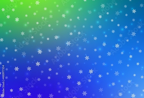 Light Blue  Green vector pattern in Christmas style.
