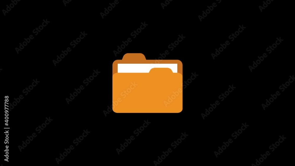 folder icon animation - Vector art .4K video.Simple motion animation.can be used for Explainer Video.black background folder icon animation - Vector art .4K video.Simple motion animation.can be used for Explainer Video.black background