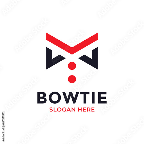 Bow Tie Logo Design Template. Business logotype. Creative tuxedo icon vector illustration.