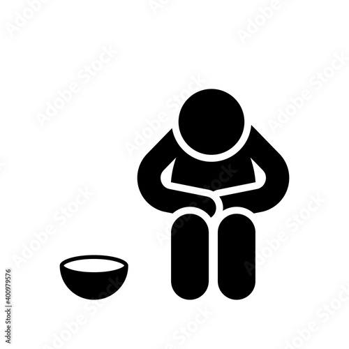 Outline poverty pixel perfect vector icon