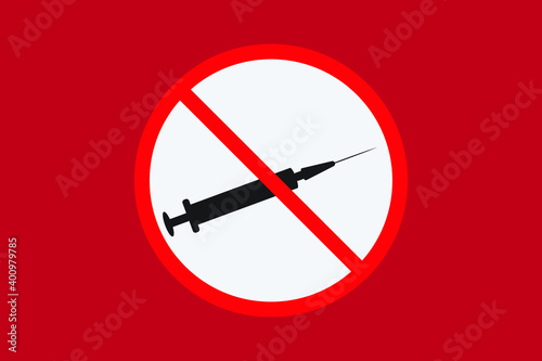 No vaccine syringe vector illustration