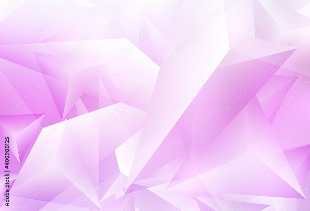 Obraz premium Light Pink vector template with crystals, triangles.