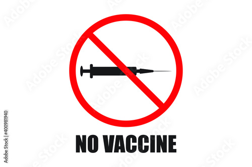 NO VACCINE Coronavirus vaccine syringe vector illustration