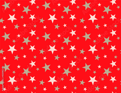 seamless stars pattern, red background