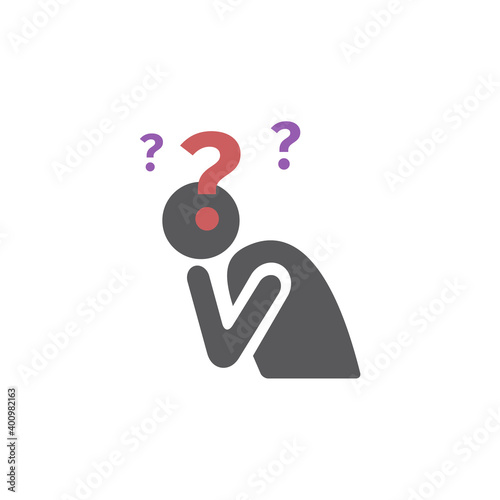 Memory loss flat icon. Vector sign for web graphic.