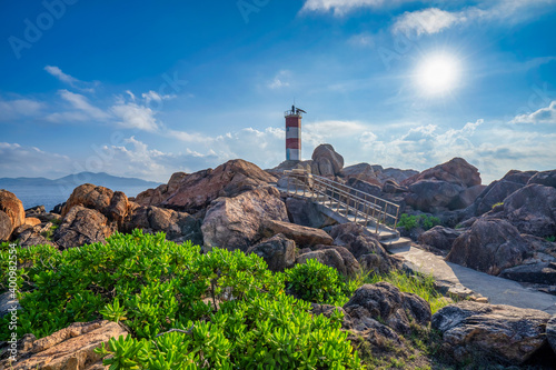 Ganh Den Lighthouse, Phu Yen. This is a famous tourist destination of Vietnam