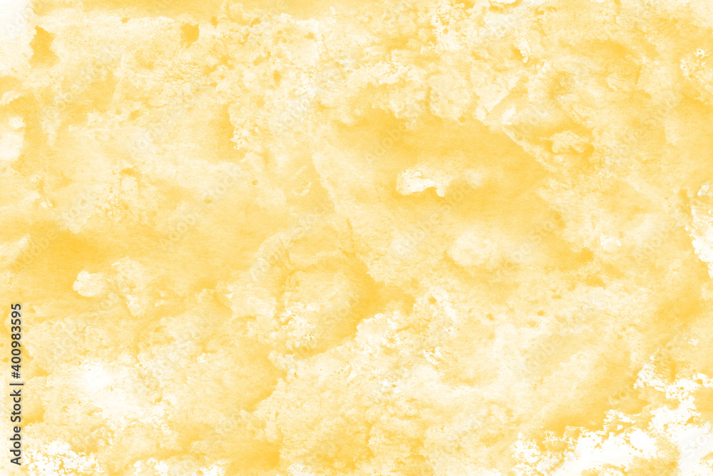 Yellow ink and watercolor texture on white paper background. Paint leaks and decalcomania effects. Hand-painted gouache abstract image. Mess on the canvas. Yellow ink and watercolor texture on white paper background. Paint leaks and decalcomania effects. Hand-painted gouache abstract image. Mess on the canvas.