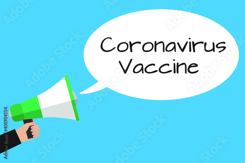 Coronavirus vaccine megaphone vector illustration