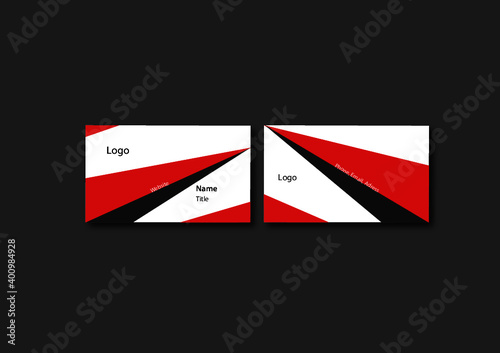 Free Download Business card design isolated on background for corporate company. Business card template vector design. Business mockup. Red color business card. Both side business card. Modern card ideas. Geometry
 - GFXLoad