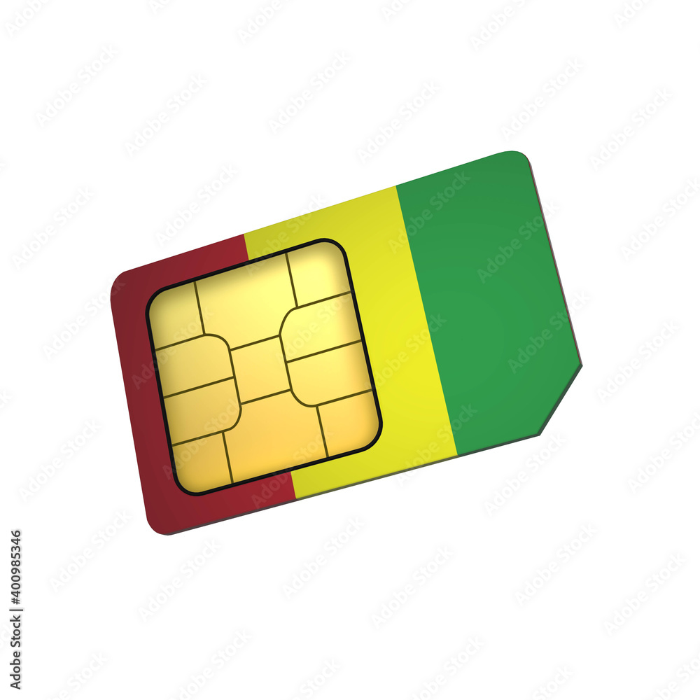 SIM Card with Flag of Mali A concept of Mali Mobile Operator SIM Card with Flag of Mali A concept of Mali Mobile Operator