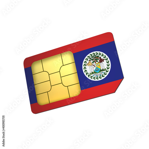 SIM Card with Flag of Belize A concept of Belize Mobile Operator photo