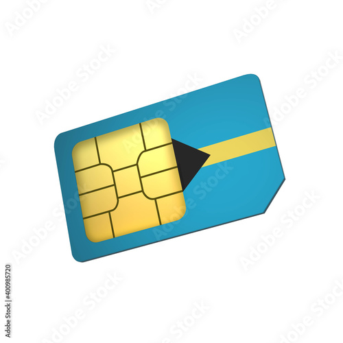 SIM Card with Flag of Bahamas A concept of Bahamian Mobile Operator
