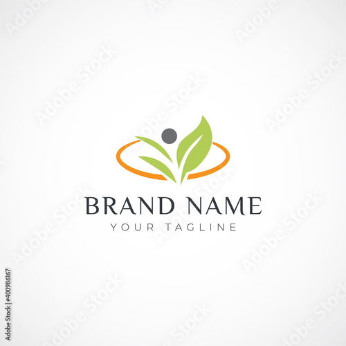leaf natural logo. care logo.community logo. non profit logo vector 