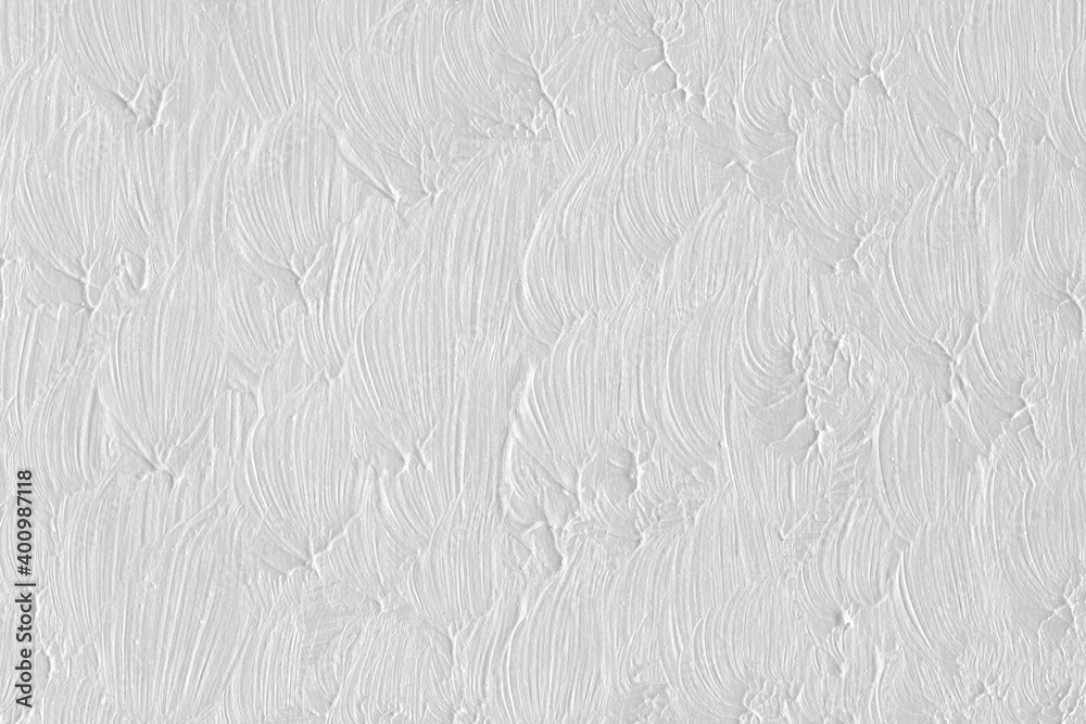 Obraz premium Modern contemporary acrylic background. Black and white paint texture made with a brush. Abstract painting on paper. Mess on the canvas. Clay paint.