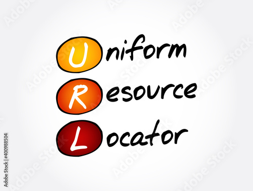 URL - Uniform Resource Locator acronym, technology concept background