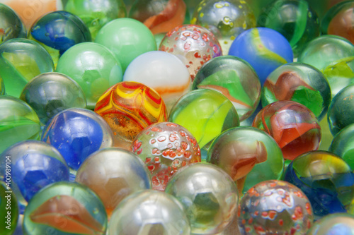 The detail of glass colored balls