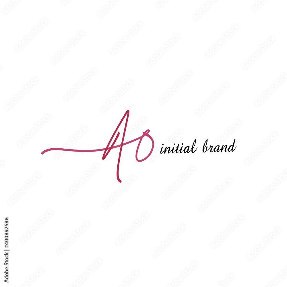 AO beauty monogram and elegant logo design AO beauty monogram and elegant logo design