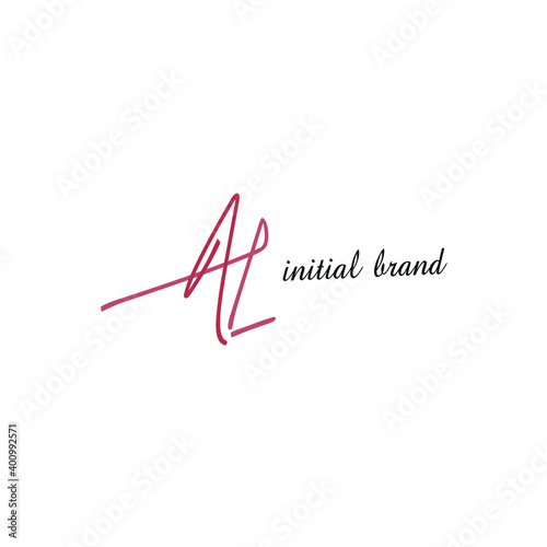 AL beauty monogram and elegant logo design