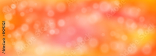 Abstract orange blurred background with bokeh. Vector illustration for birthday, wedding, party, Valentines day. Cute background for greeting card, flyer, banner, poster, wedding invitation design