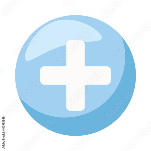 pluss symbol in button isolated icon
