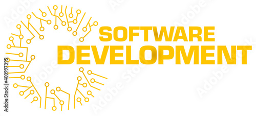 Software Development Circuit Circular Yellow Text 