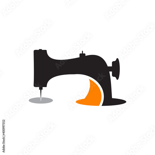 Sewing machine logo design template