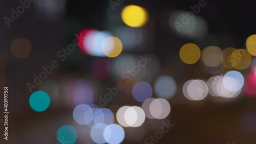 Colorful street ligts out of focus
