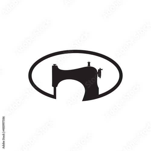 Sewing machine logo design template