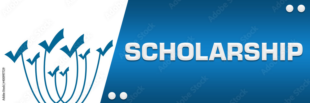 Scholarship Blue Lines Tick Marks On Top Left Horizontal 