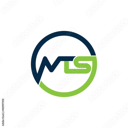 MTS, M T S unique monogram Circle , minimalist , simple logo design with blue and Green. Design Icon Vector Template Illustration