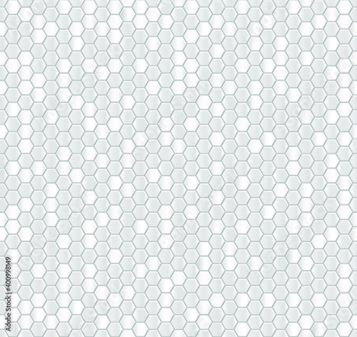 Seamless vector pattern of grey honeycomb mosaic. Grey hexagon tiles background. Print for wrapping, web backgrounds, fabric, decor, surface, packaging, scrapbooking, etc. 